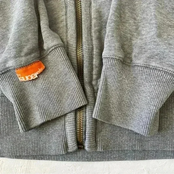 Superdry Classic Union Workwear Supplies Full Zip Hoodie Men Gray Size L